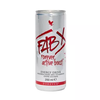 Canette de FAB X Forever Active Boost X - Boisson énergisante enrichie en vitamines B, taurine et caféine