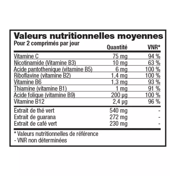 Valeurs nutritionnelles du Forever Therm Brûleur de graisses